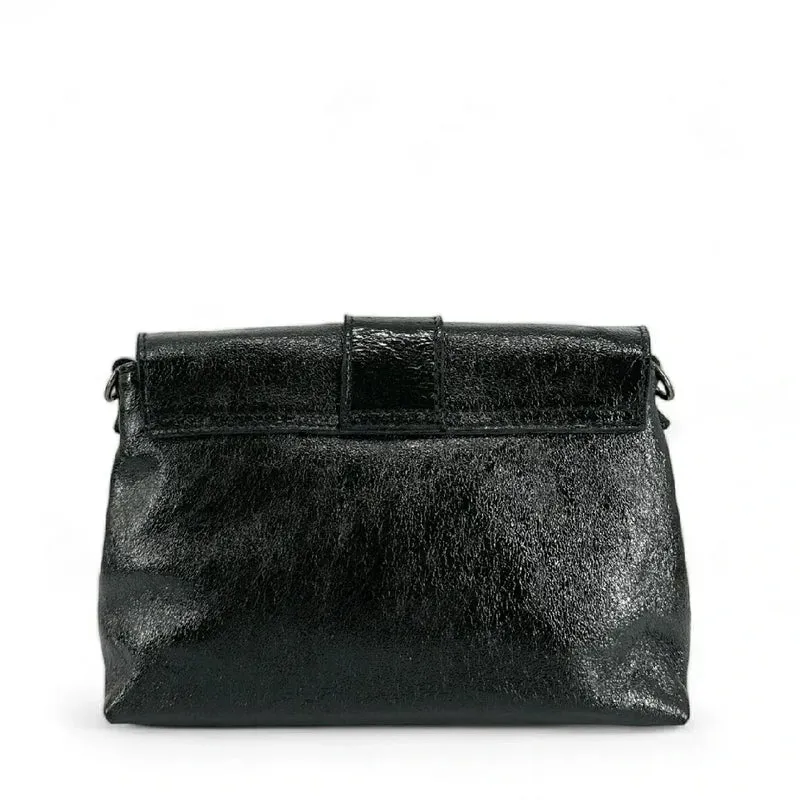 Mini sac en cuir irisé VERONE Noir irisé