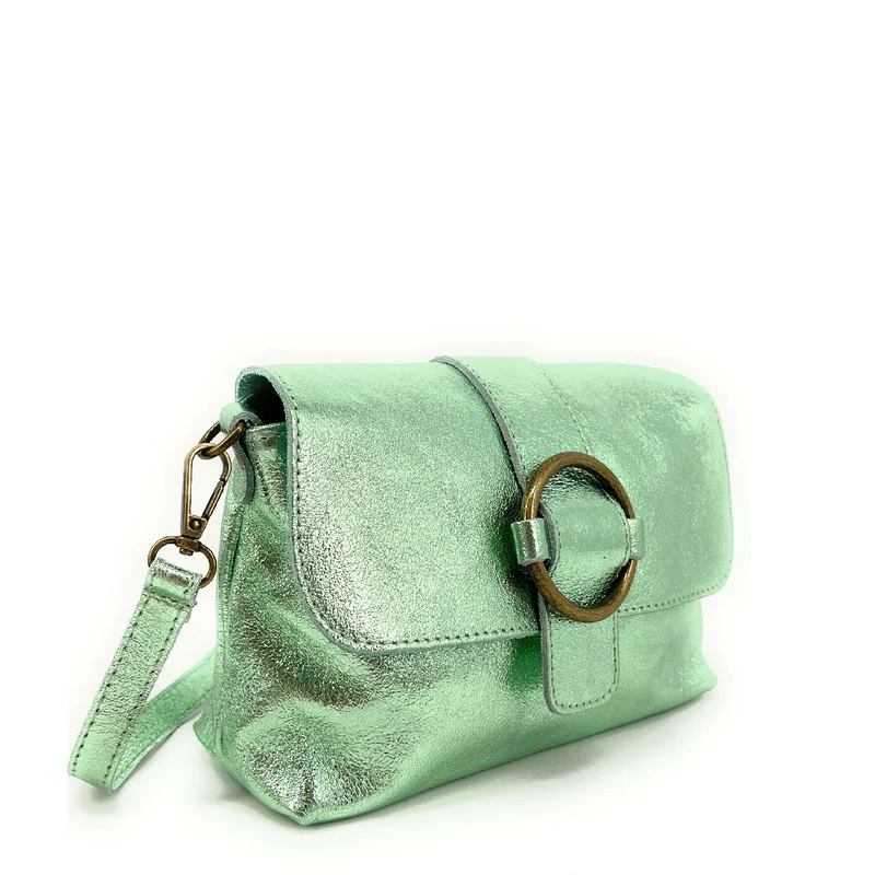 Mini sac en cuir irisé VERONE Menthe givrée