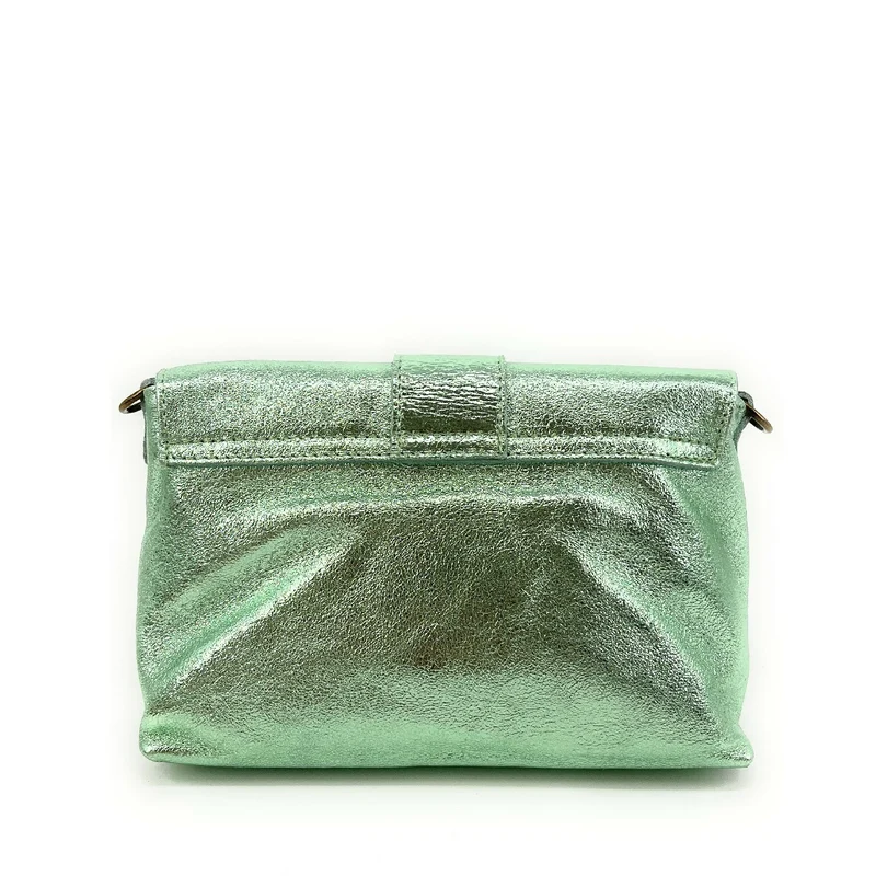 Mini sac en cuir irisé VERONE Menthe givrée