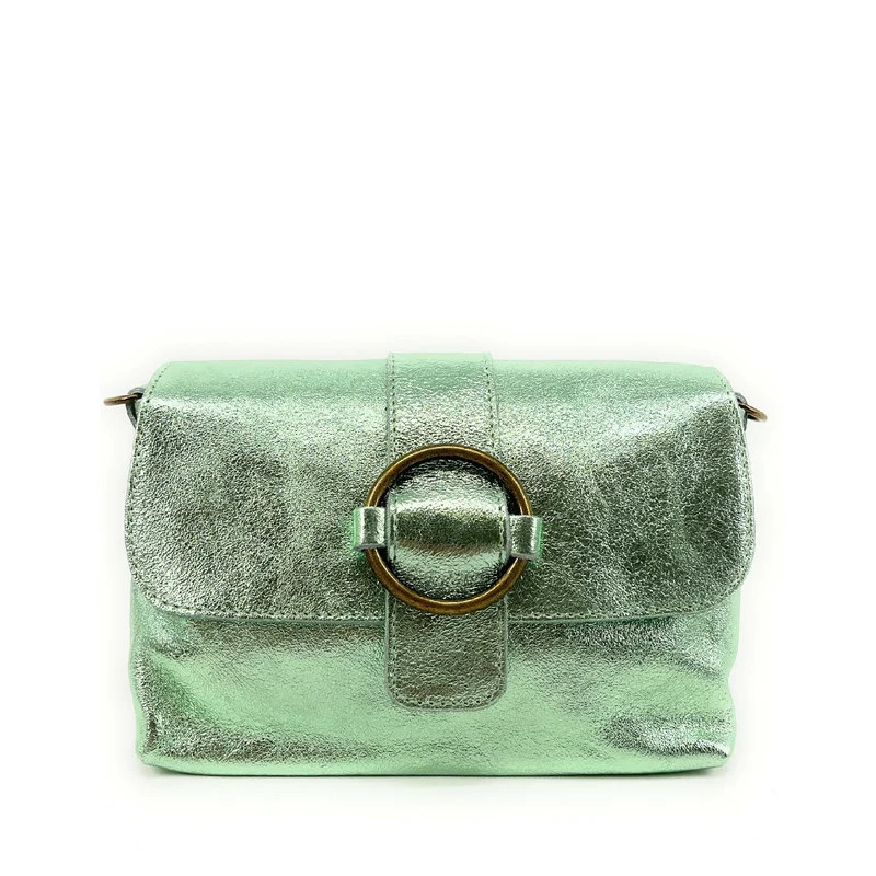 Mini sac en cuir irisé VERONE Menthe givrée