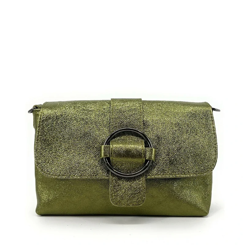 Mini sac en cuir irisé VERONE Kaki irisé