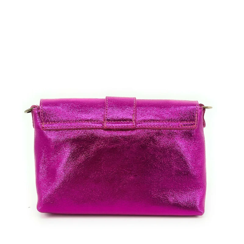 Mini sac en cuir irisé VERONE Rose fuchsia