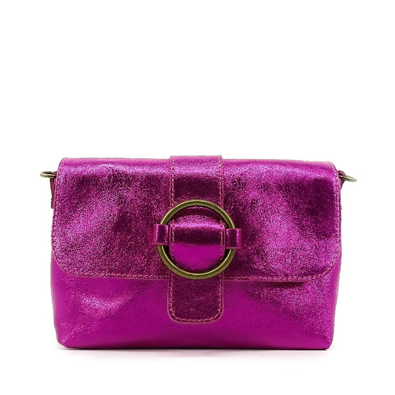Mini sac en cuir irisé VERONE Rose fuchsia