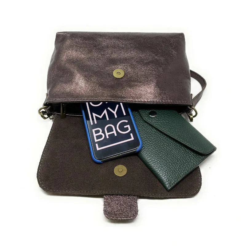 Mini sac en cuir irisé VERONE Chocolat irisé