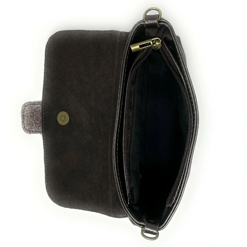 Mini sac en cuir irisé VERONE Chocolat irisé