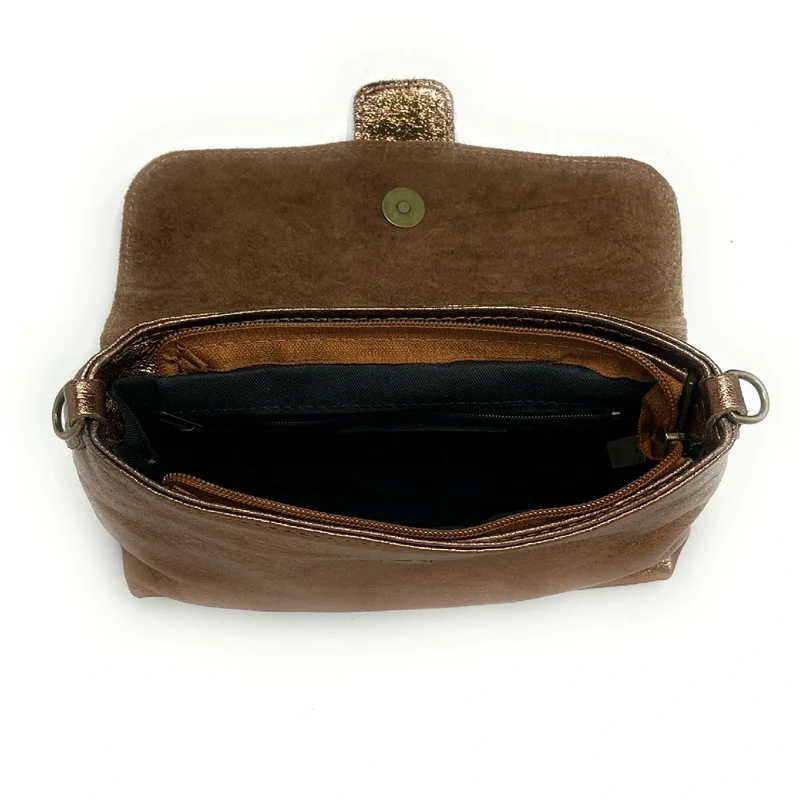 Mini sac en cuir irisé VERONE Bronze