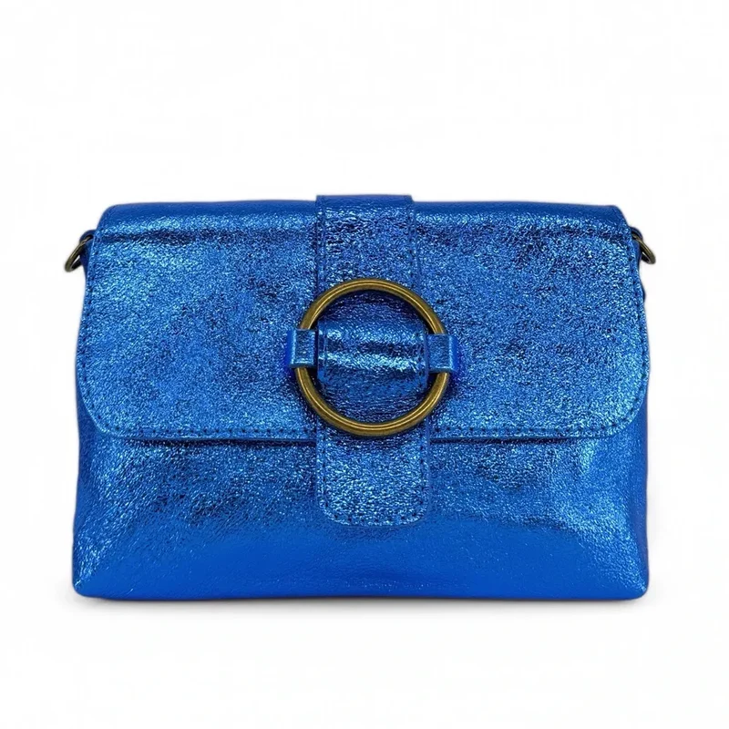 Mini sac en cuir irisé VERONE Bleu roi irisé