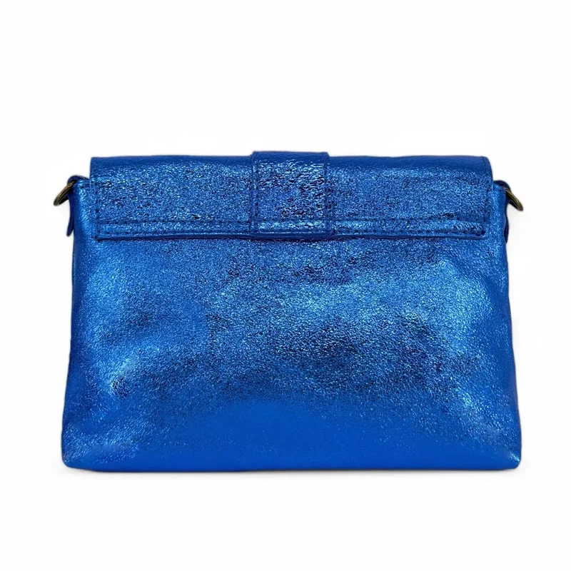 Mini sac en cuir irisé VERONE Bleu roi irisé