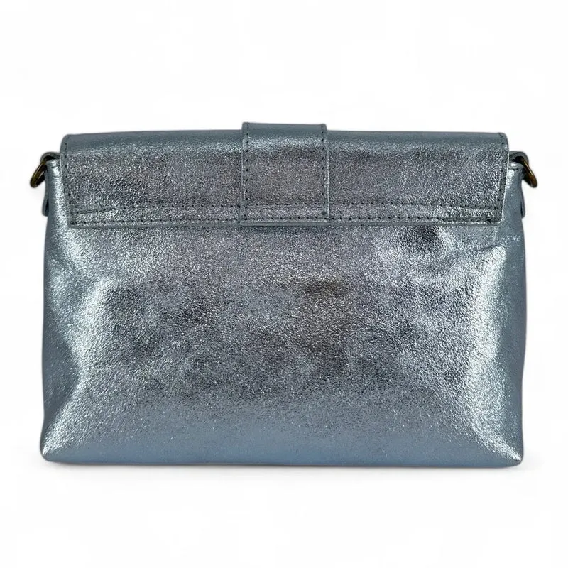 Mini sac en cuir irisé VERONE Bleu pastel irisé