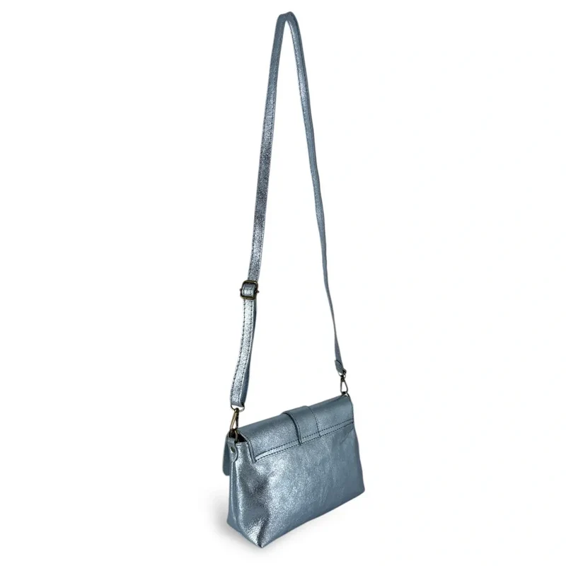 Mini sac en cuir irisé VERONE Bleu pastel irisé