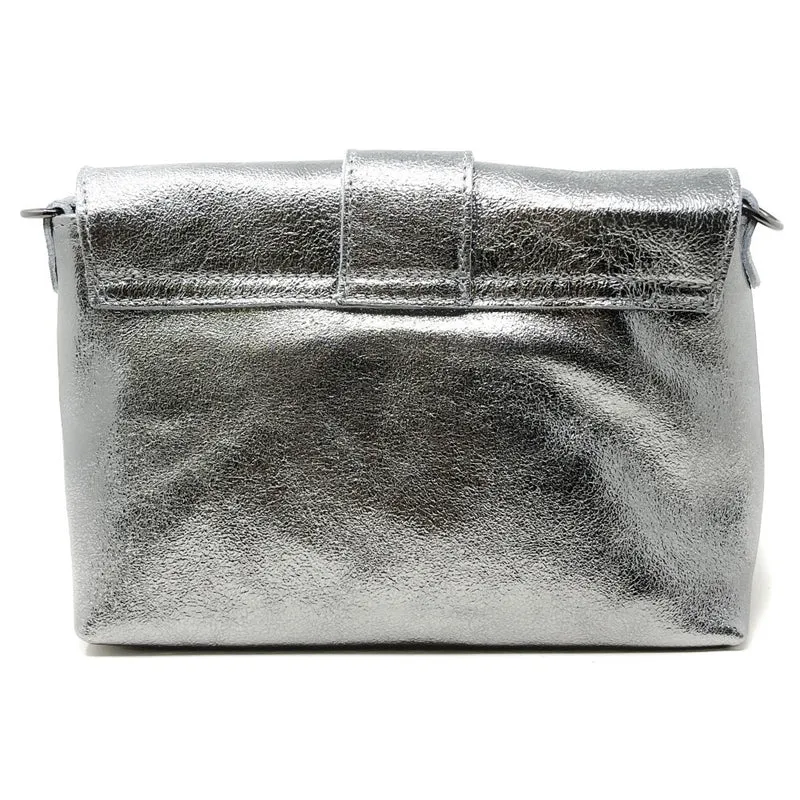 Mini sac en cuir irisé VERONE Argent moyen