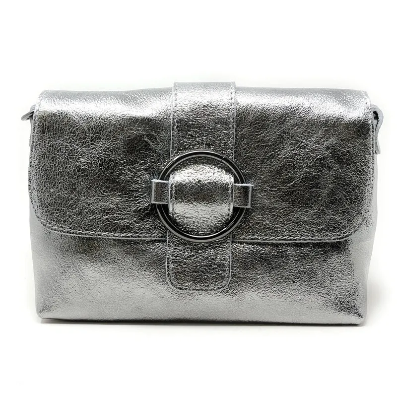Mini sac en cuir irisé VERONE Argent moyen