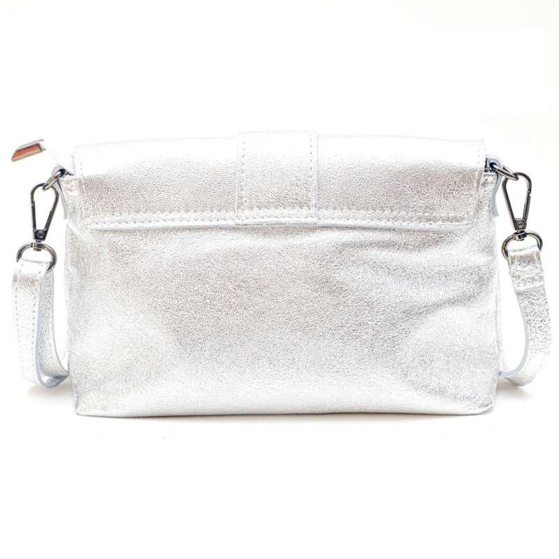 Mini sac en cuir irisé VERONE Argent clair
