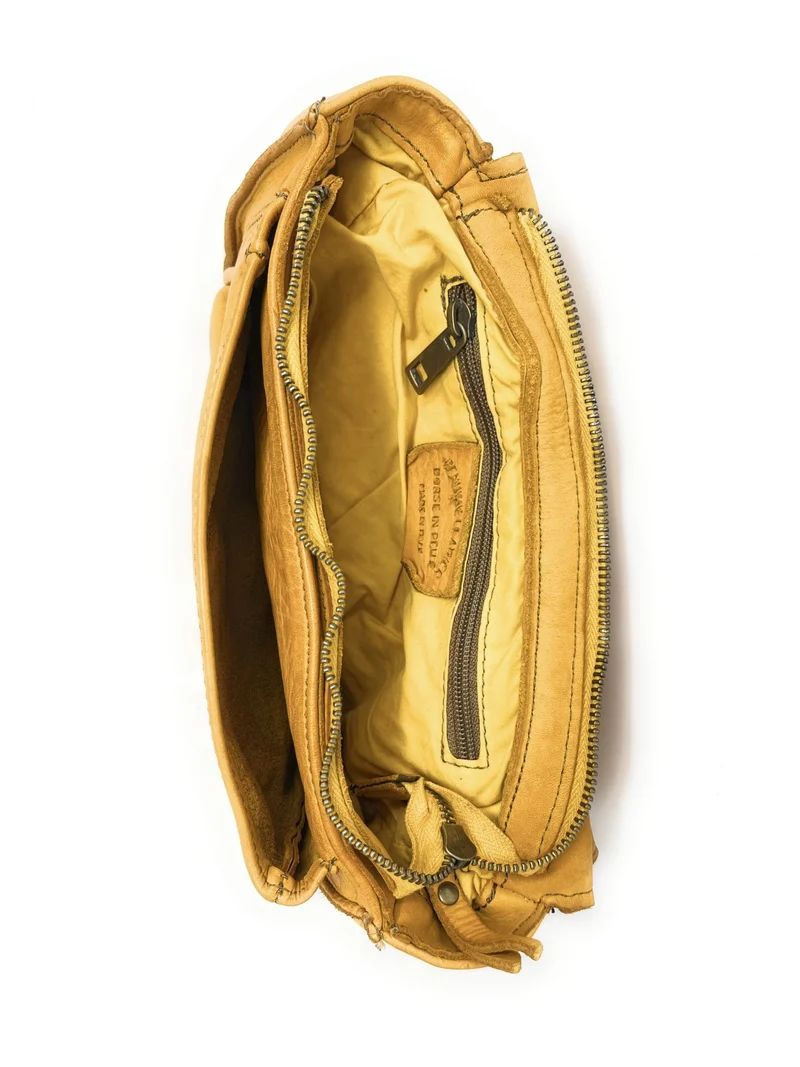 Sac besace en cuir vintage VALLEY Safran