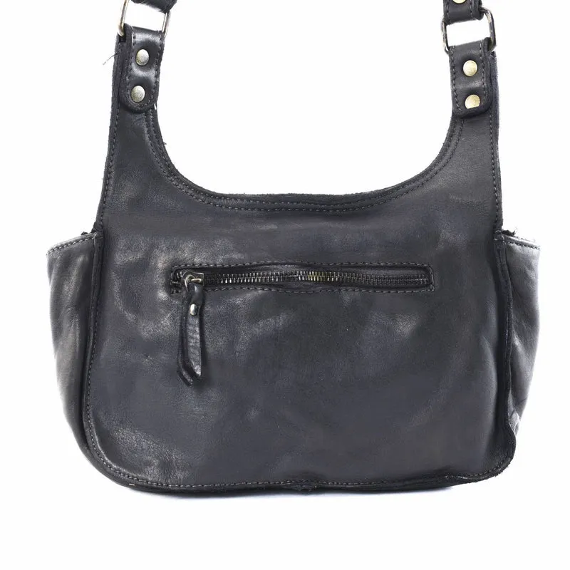 Sac besace en cuir vintage VALLEY Noir
