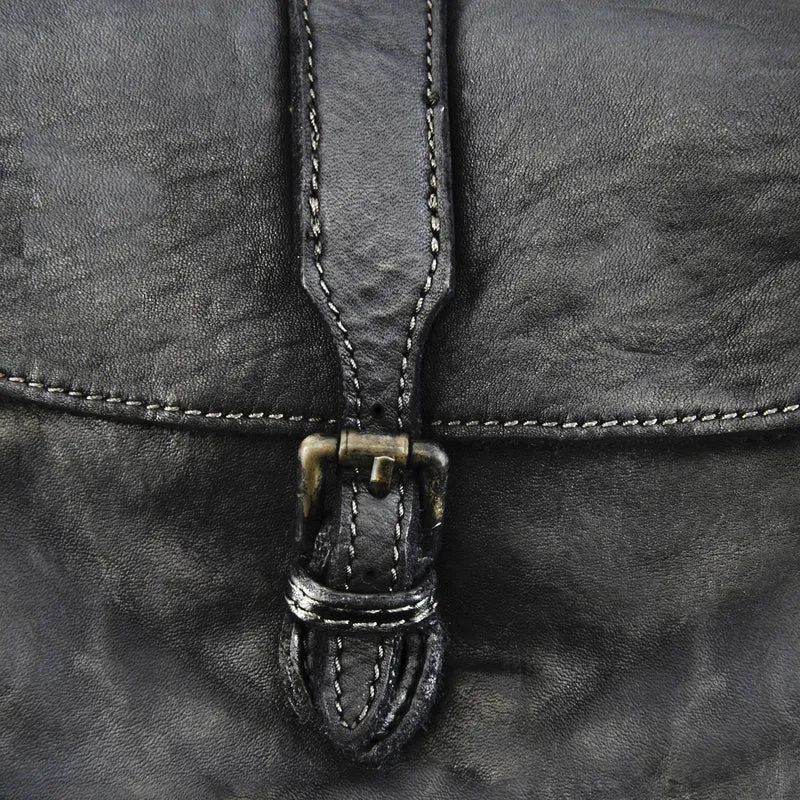 Sac besace en cuir vintage VALLEY Noir