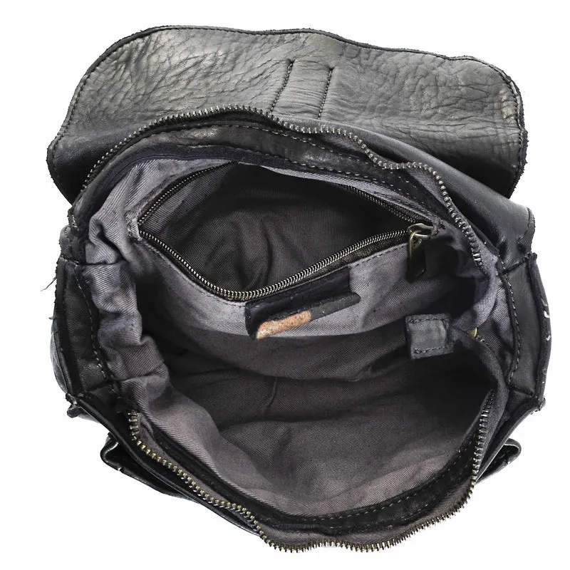 Sac besace en cuir vintage VALLEY Noir
