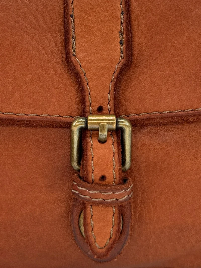 Sac besace en cuir vintage VALLEY Cognac foncé