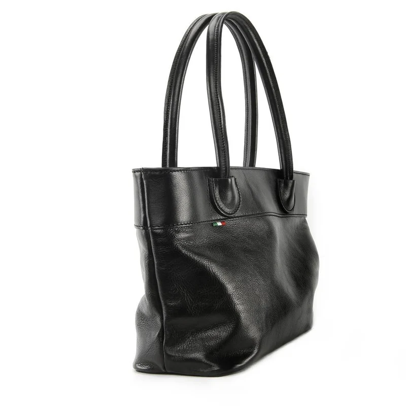 Sac cabas en cuir lisse ORLANDO Noir