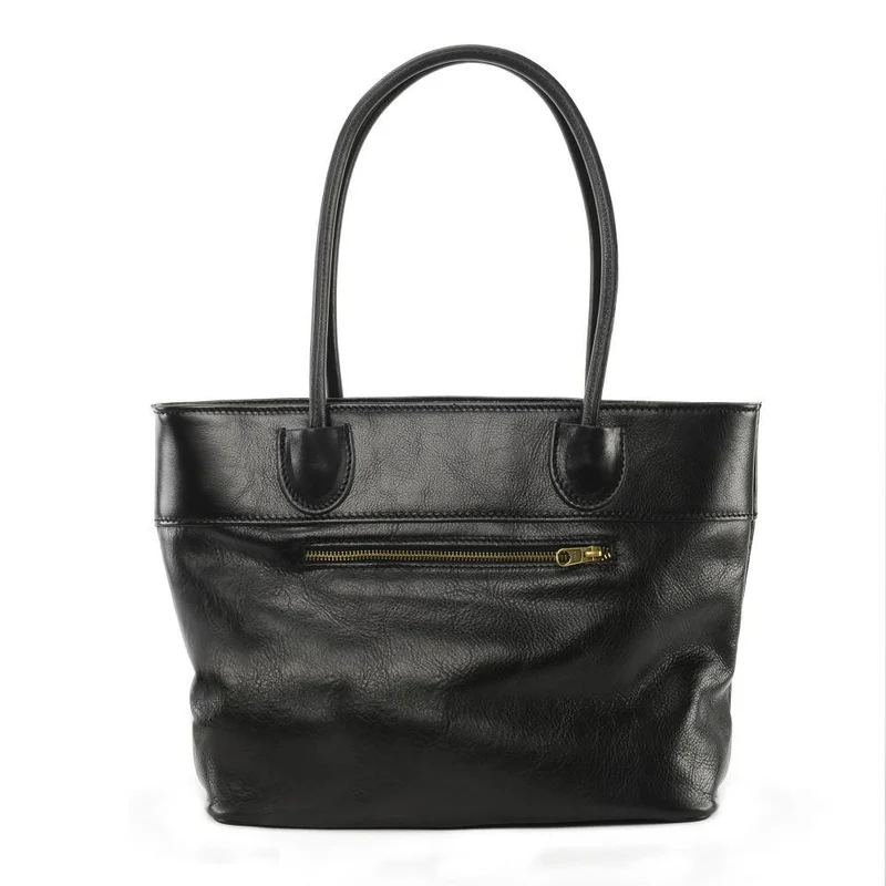 Sac cabas en cuir lisse ORLANDO Noir