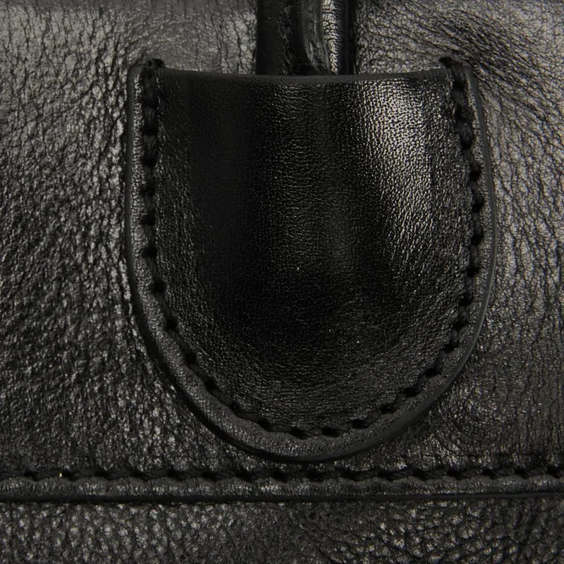 Sac cabas en cuir lisse ORLANDO Noir
