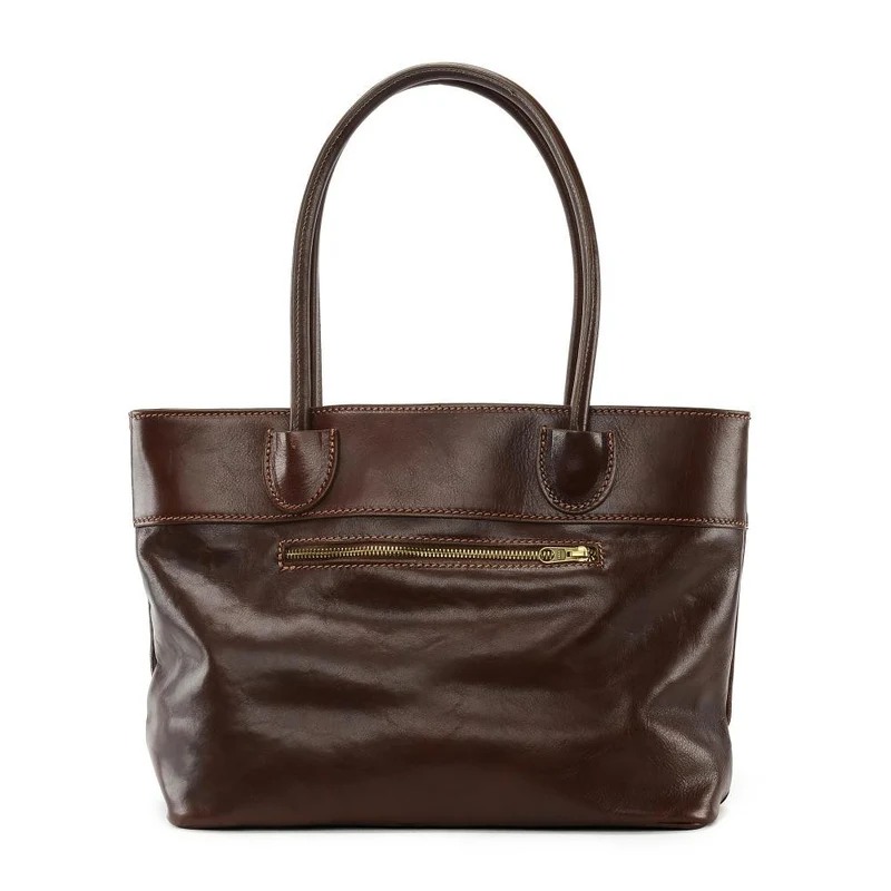 Sac cabas en cuir lisse ORLANDO Châtaigne