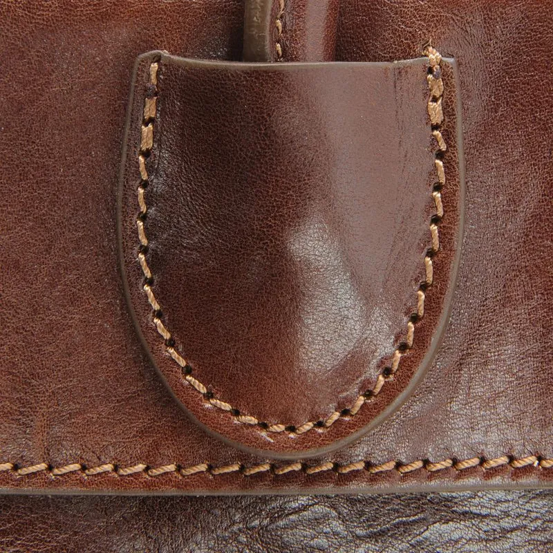 Sac cabas en cuir lisse ORLANDO Châtaigne
