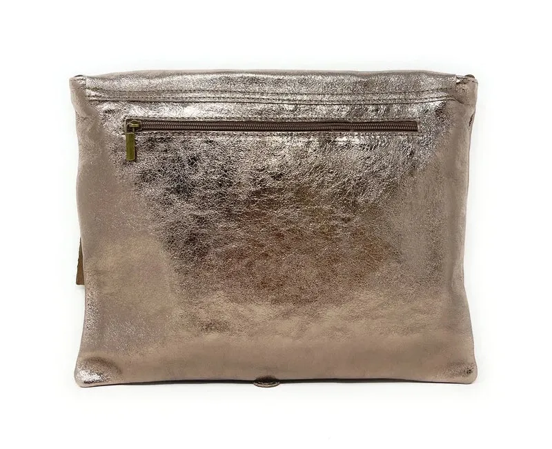Sac bandoulière en cuir irisé COQUETTE GLOW Champagne irisé