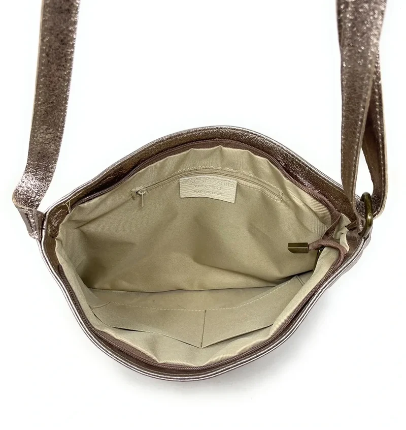 Sac bandoulière en cuir irisé COQUETTE GLOW Champagne irisé