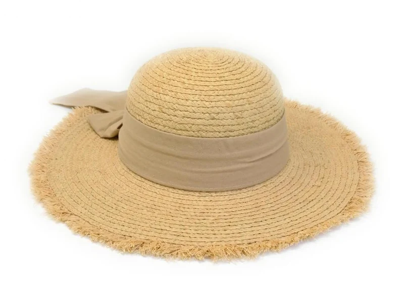 Chapeau en paille tressé CANOPEE Taupe clair