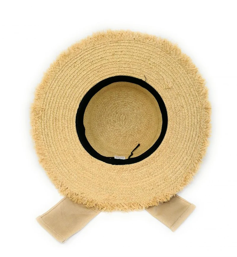 Chapeau en paille tressé CANOPEE Taupe clair