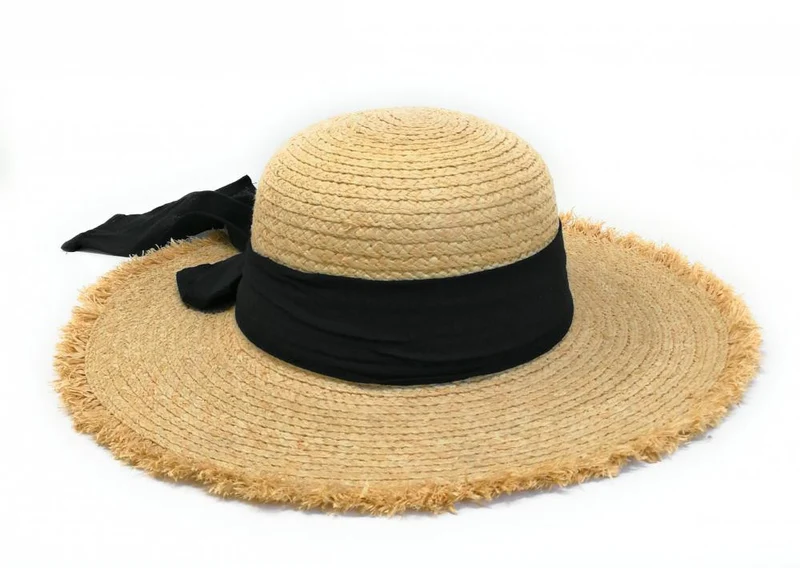 Chapeau en paille tressé CANOPEE Noir