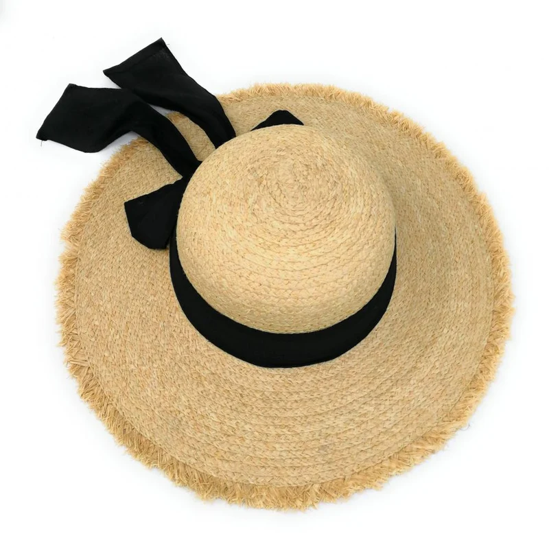 Chapeau en paille tressé CANOPEE Noir