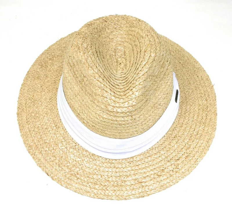 Chapeau en paille tressé brute PANAME Blanc