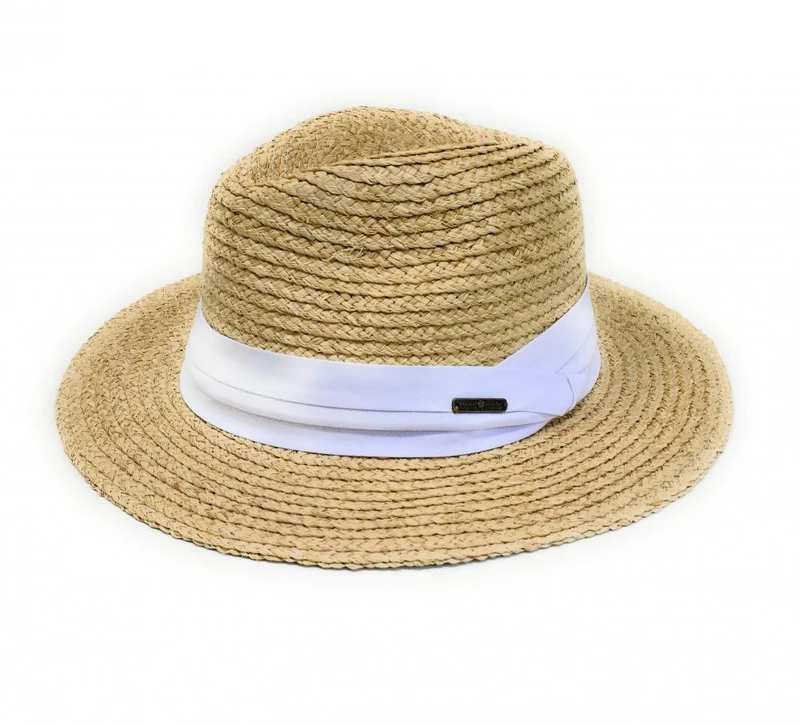 Chapeau en paille tressé brute PANAME Blanc
