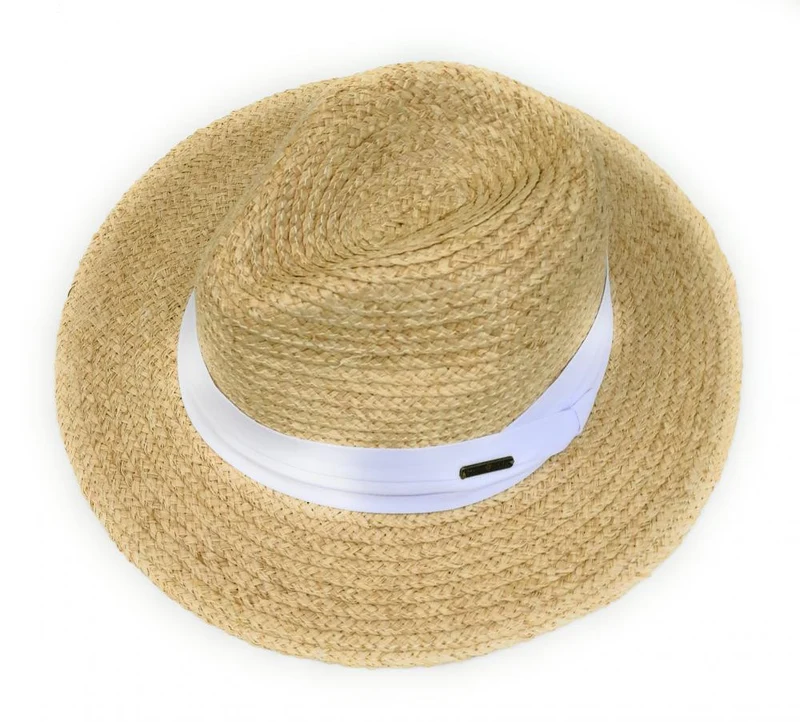 Chapeau en paille tressé brute PANAME Blanc