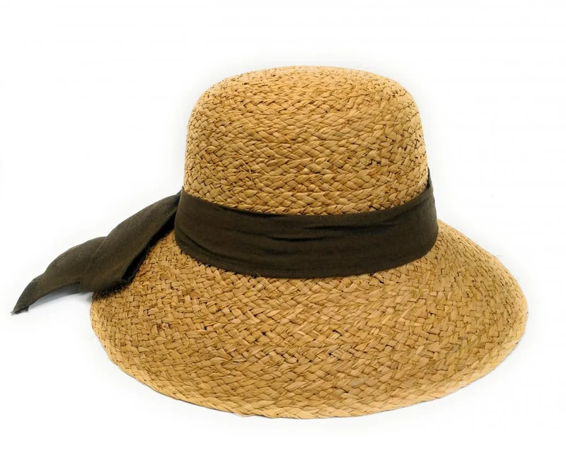 Chapeau en paille tressé brute CHAPO CHAPI Kaki