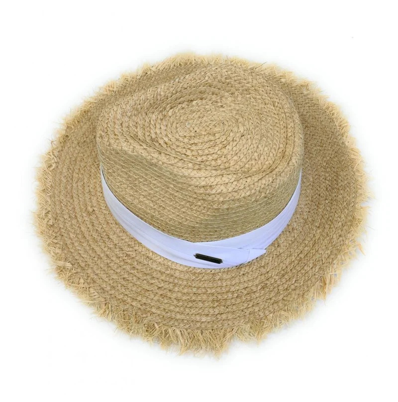 Chapeau en paille tressé SUMMER BY OMB Blanc