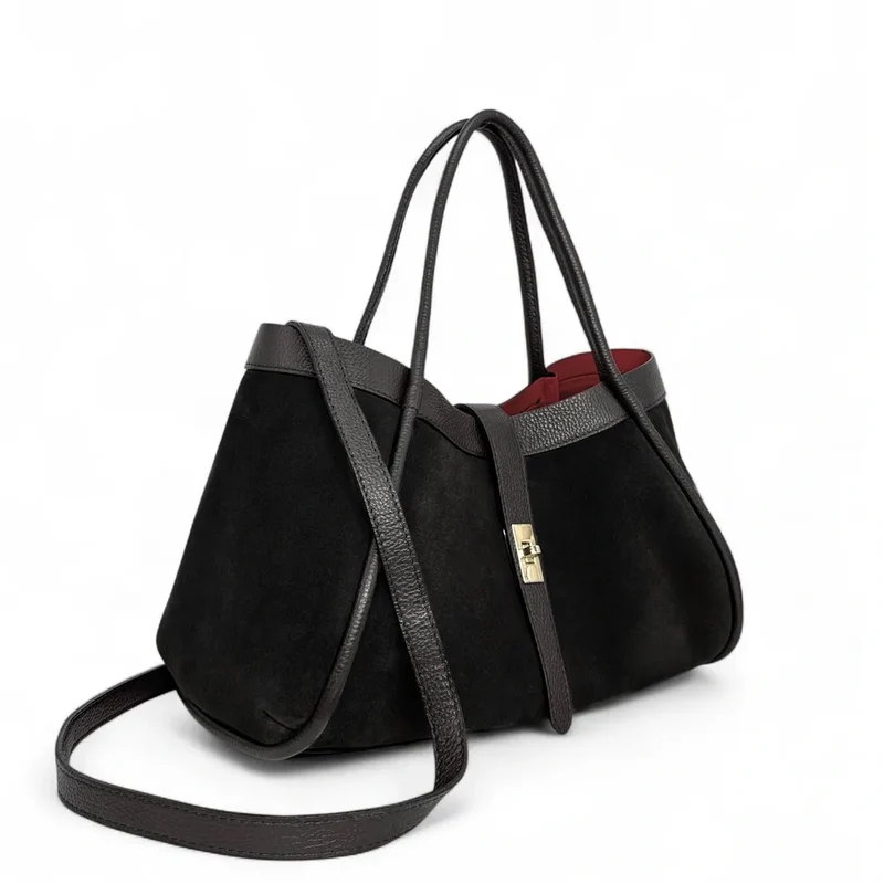 Cabas bowler bi-matière ABERDEEN Noir