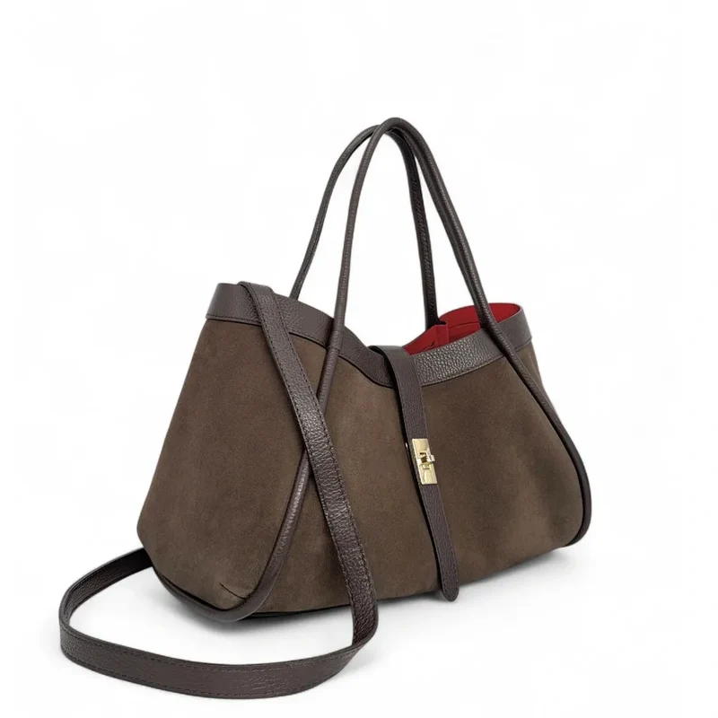 Cabas bowler bi-matière ABERDEEN Chocolat