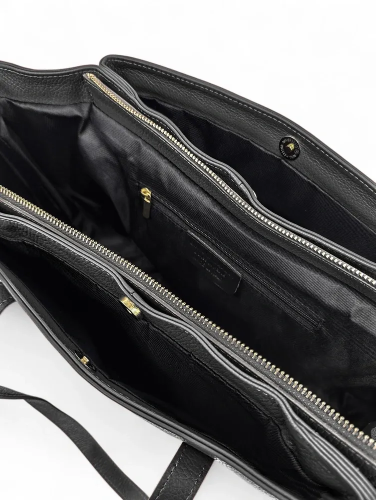 Grand sac en cuir grainé TITANIA Noir