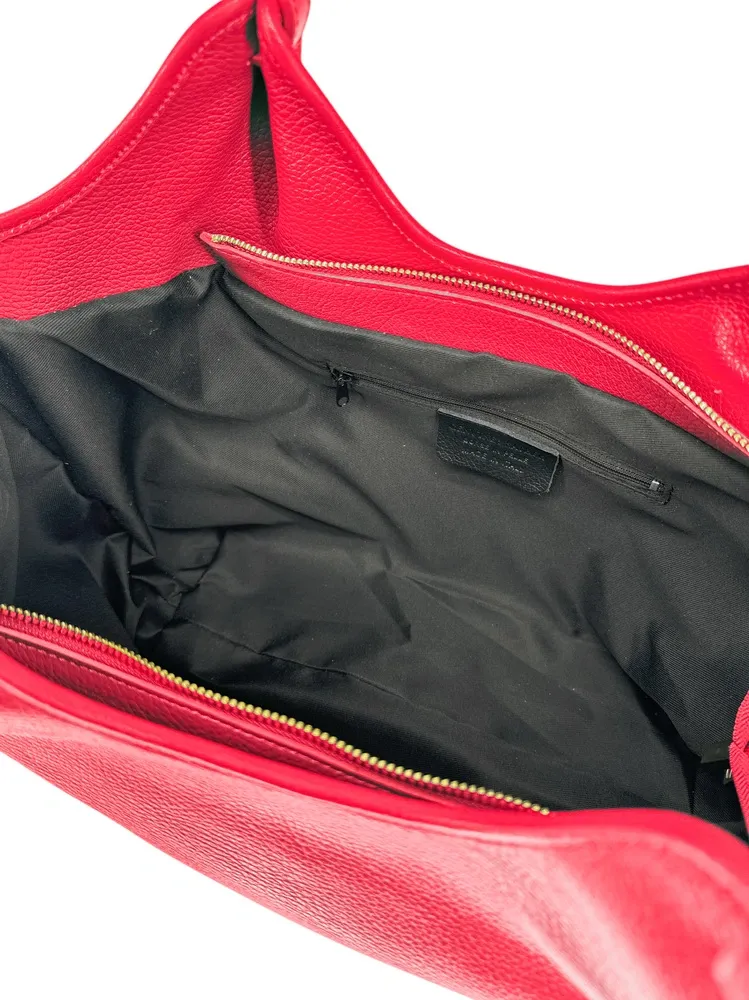 Sac cabas en cuir grainé ALYSSA Rouge garance