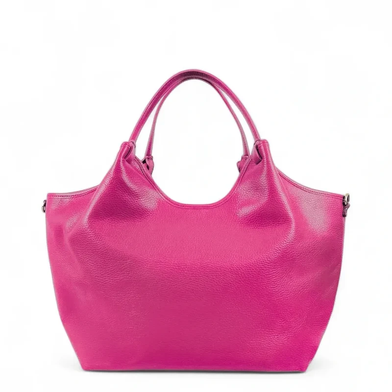 Sac cabas en cuir grainé ALYSSA Rose fuchsia