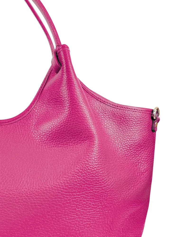 Sac cabas en cuir grainé ALYSSA Rose fuchsia
