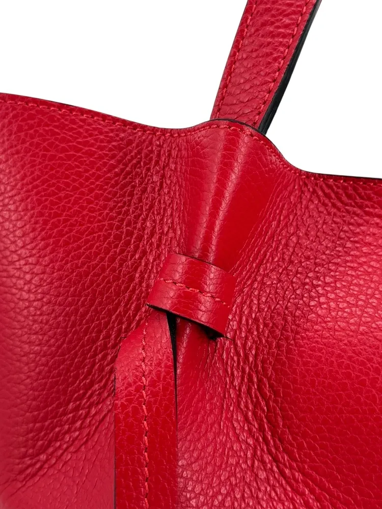 Sac cabas en cuir grainé LITTLE RUBY Rouge garance