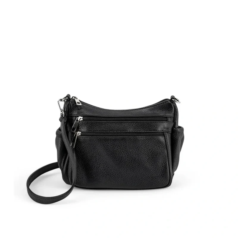 Sac à main en cuir grainé BROOKLYN Noir