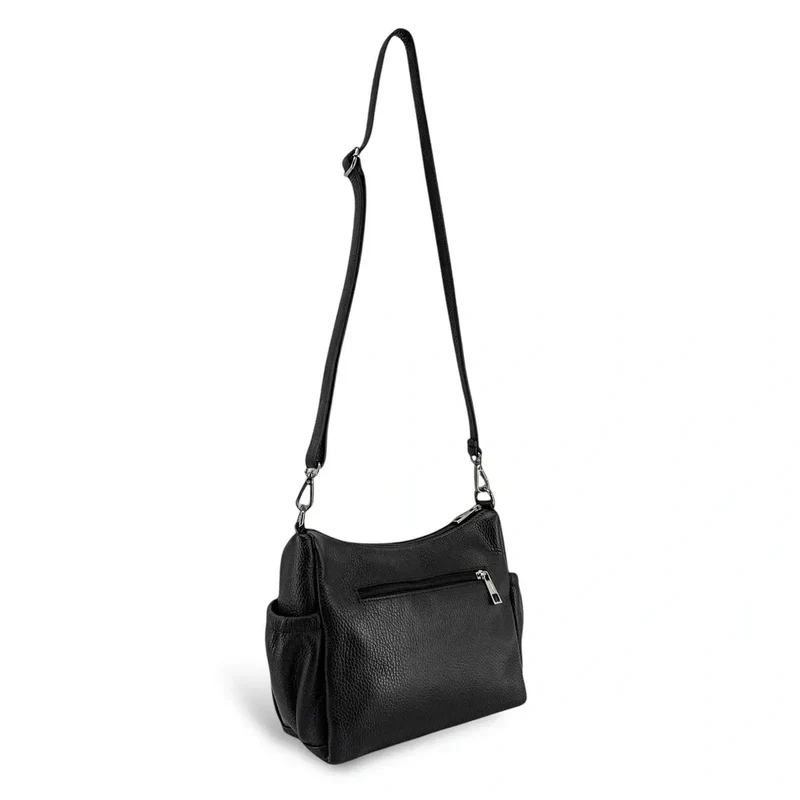 Sac à main en cuir grainé BROOKLYN Noir