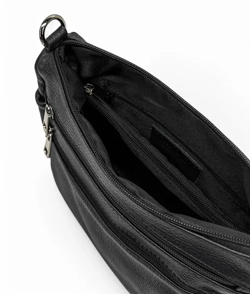 Sac à main en cuir grainé BROOKLYN Noir