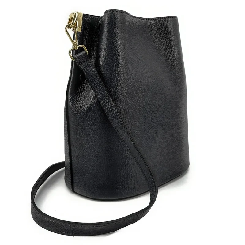 Sac seau en cuir grainé GEORGIA Noir