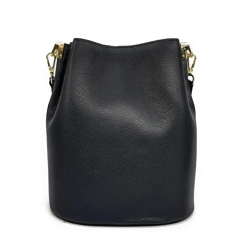 Sac seau en cuir grainé GEORGIA Noir